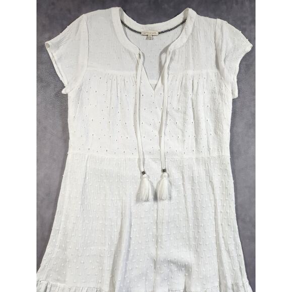 Kate & Sam Dress Womens Size Small S White Boho Hippie Prarie Summer Textured95 - Picture 2 of 16